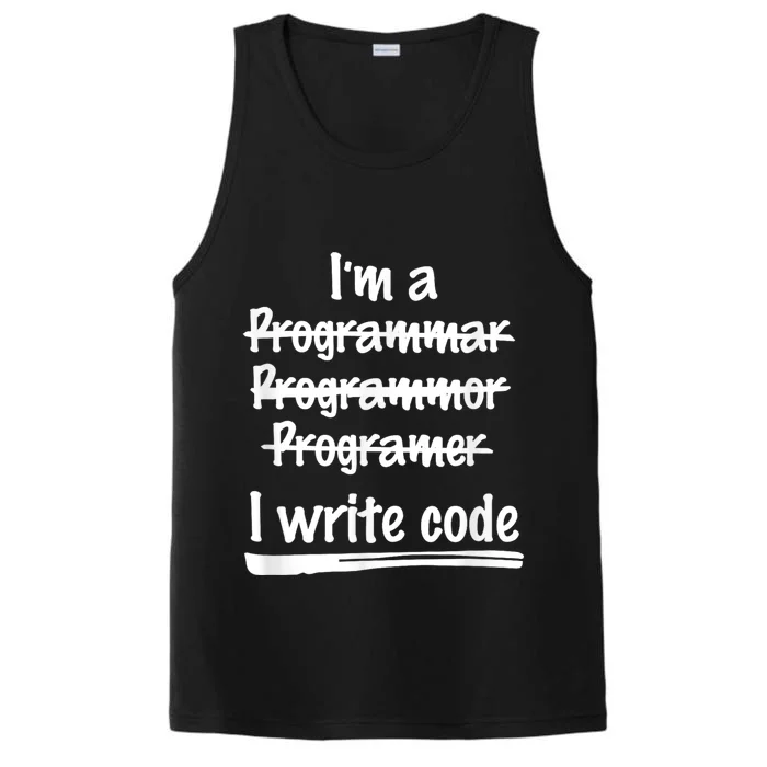 I Write Code Funny Programmer Performance Tank