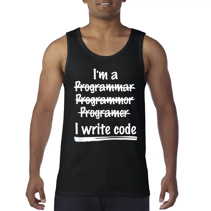 I Write Code Funny Programmer Tank Top