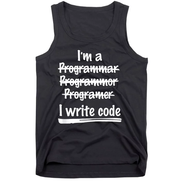 I Write Code Funny Programmer Tank Top