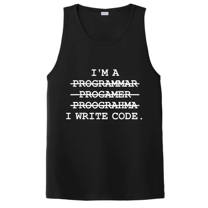 I Write Code Funny Programmer Performance Tank