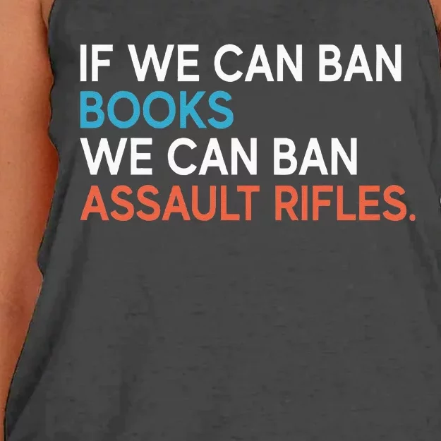 If We Can Ban Books We Can Ban Assault Rifles Women's Knotted Racerback Tank