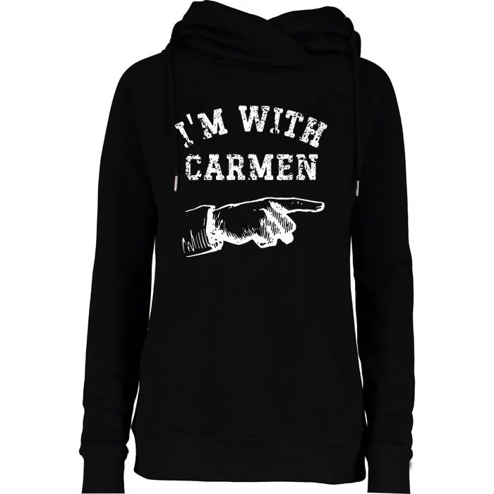 IM With Car Funny Personalized Matching Buddy Womens Funnel Neck Pullover Hood