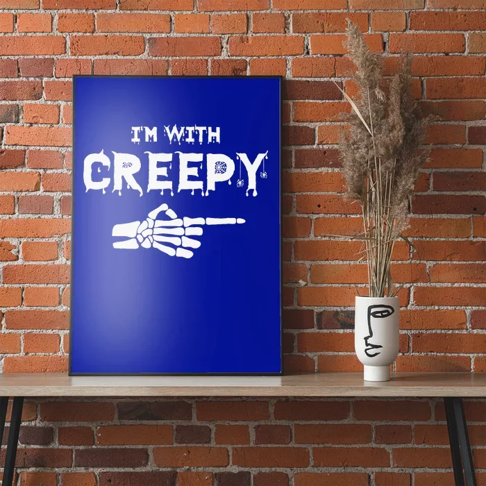 Im With Creepy Distressed Skeleton Halloween Poster