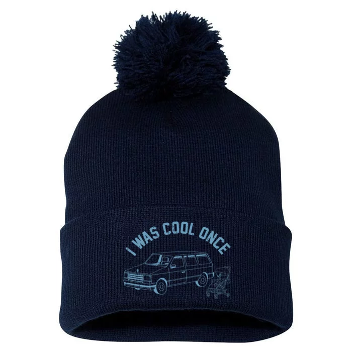 I Was Cool Once Retro Vintage Car Van Pom Pom 12in Knit Beanie