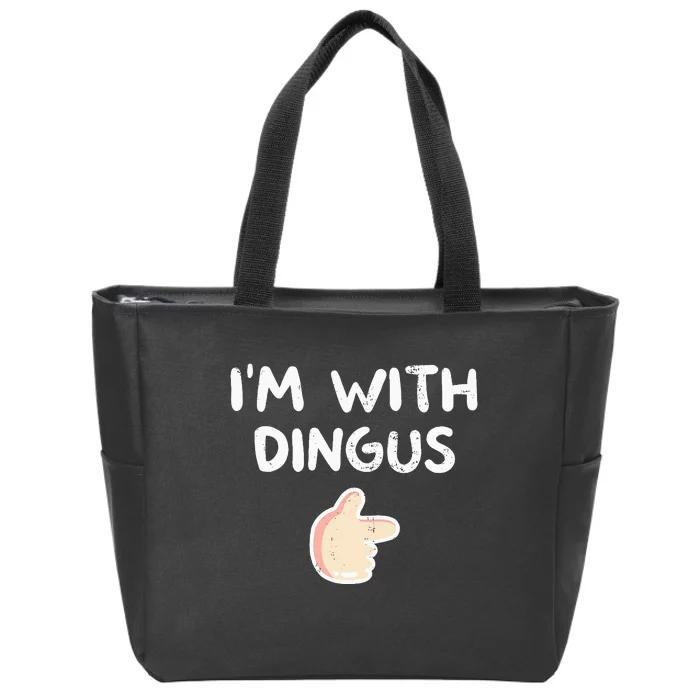 Im With Dingus Vintage Retro Funny Hilarious Zip Tote Bag