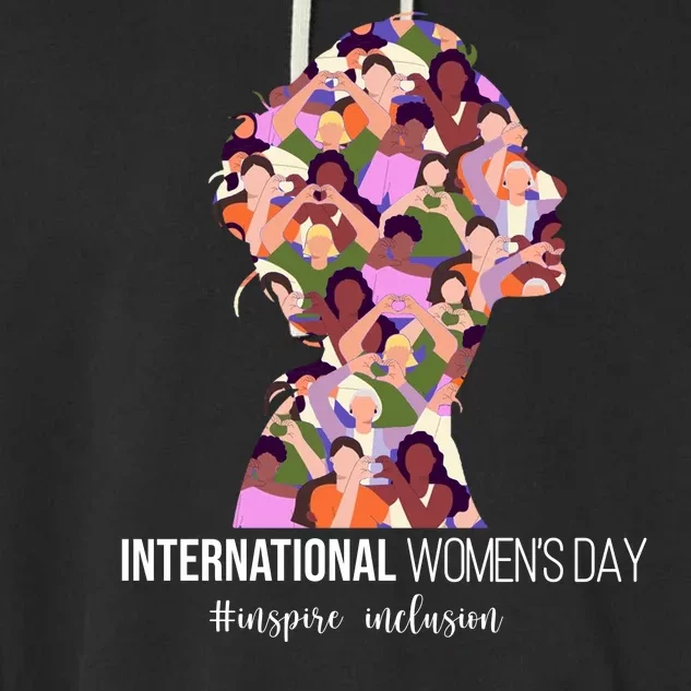 International Womens Day Inspire Inclusion Garment-Dyed Fleece Hoodie