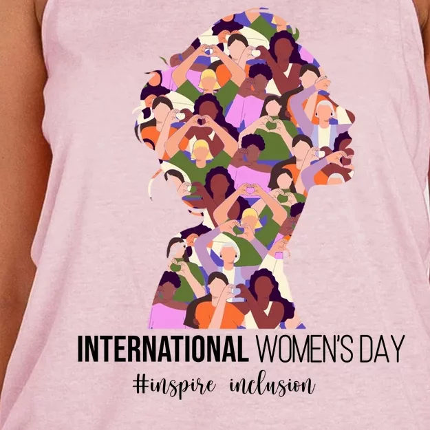 International Womens Day Inspire Inclusion Women's Knotted Racerback Tank