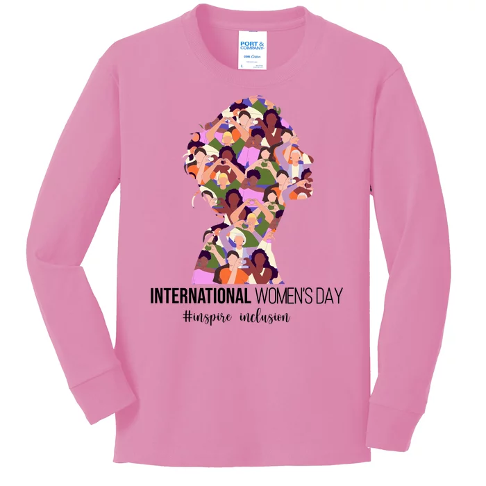 International Womens Day Inspire Inclusion Kids Long Sleeve Shirt