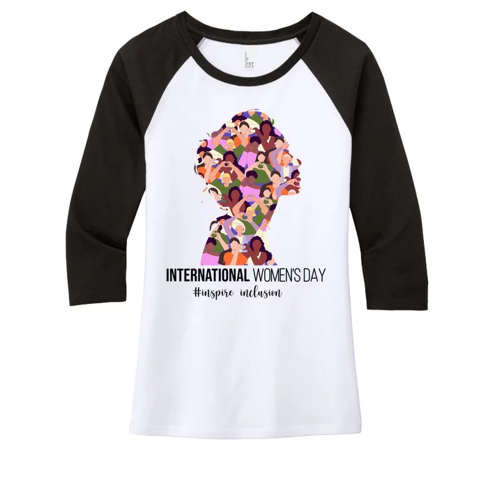 International Womens Day Inspire Inclusion Women's Tri-Blend 3/4-Sleeve Raglan Shirt