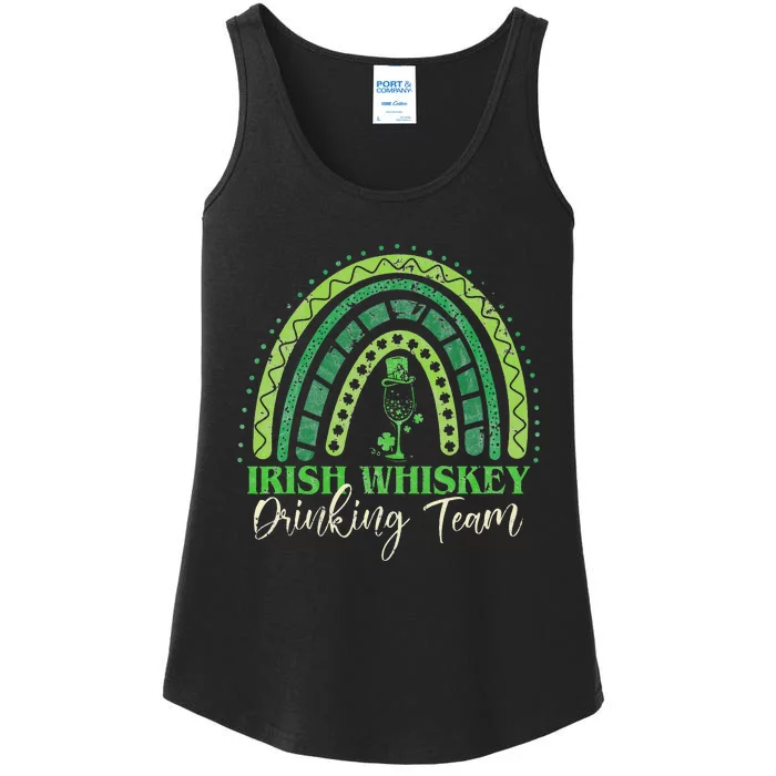 Irish Whiskey Drinking Team Four Leaf Clover Ladies Essential Tank