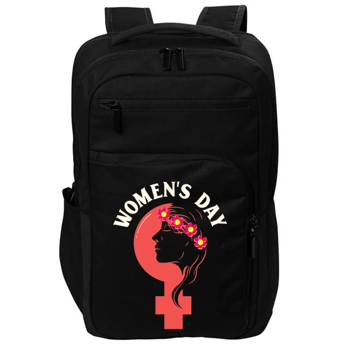 International Women's Day Gift Beautiful Girl Flowers Symbol Impact Tech Backpack