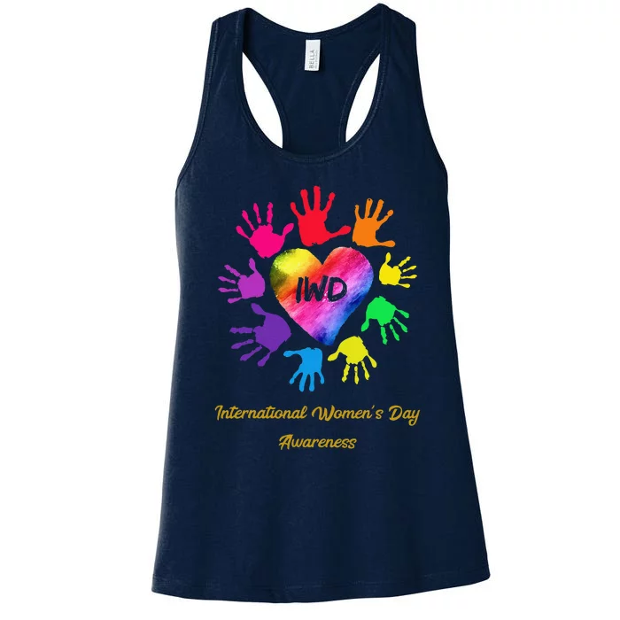 International Women's Day Awareness Hands Gift Women's Racerback Tank