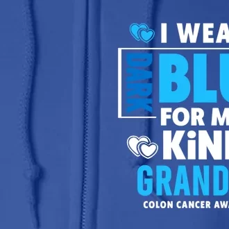 I Wear Dark Blue For My Grandma Meaningful Gift Colon Cancer Awareness Gift Full Zip Hoodie