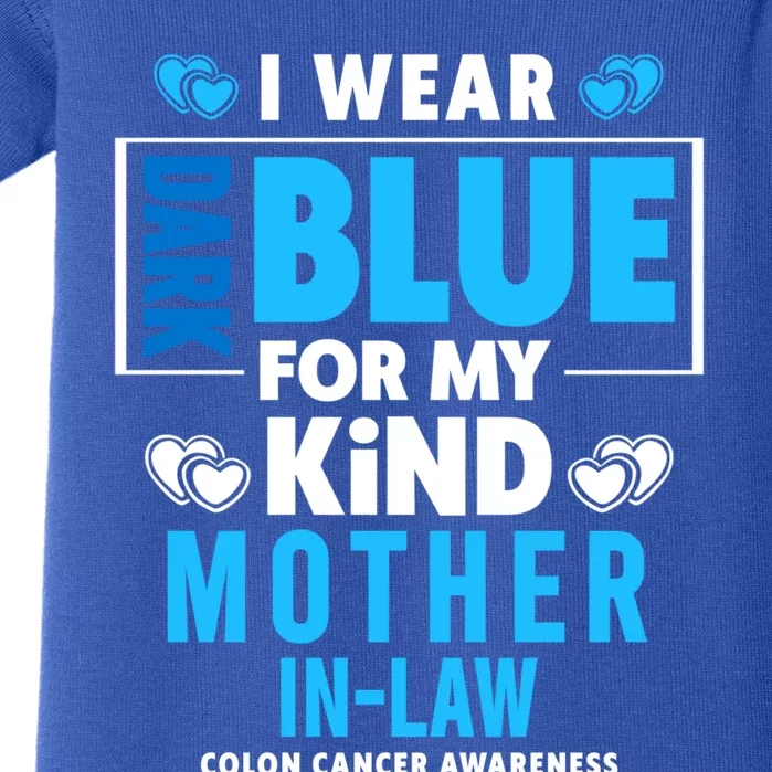 I Wear Dark Blue For My Mother In Law Colon Cancer Awareness Gift Baby Bodysuit