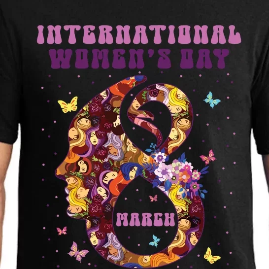 International Women Day 8 March 2024 Flowers Woman Girl Pajama Set