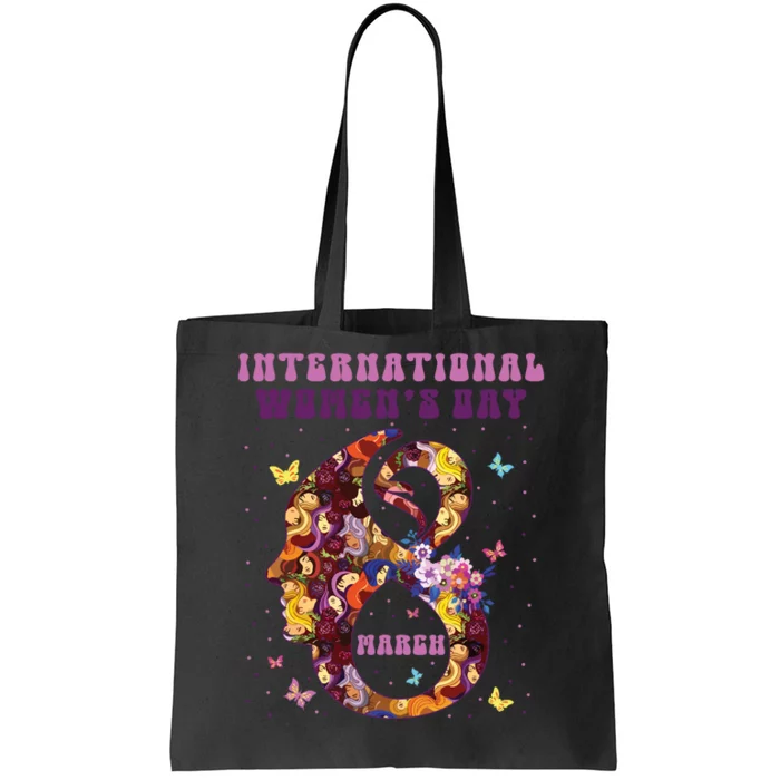 International Women Day 8 March 2024 Flowers Woman Girl Tote Bag