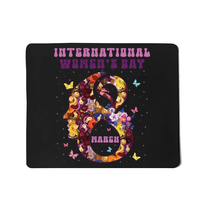 International Women Day 8 March 2024 Flowers Woman Girl Mousepad