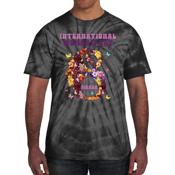 International Women Day 8 March 2024 Flowers Woman Girl Tie-Dye T-Shirt