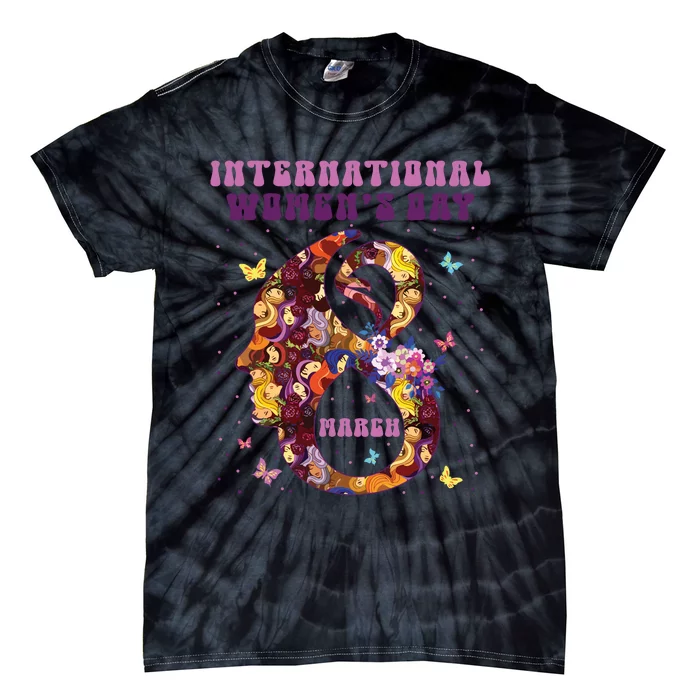 International Women Day 8 March 2024 Flowers Woman Girl Tie-Dye T-Shirt