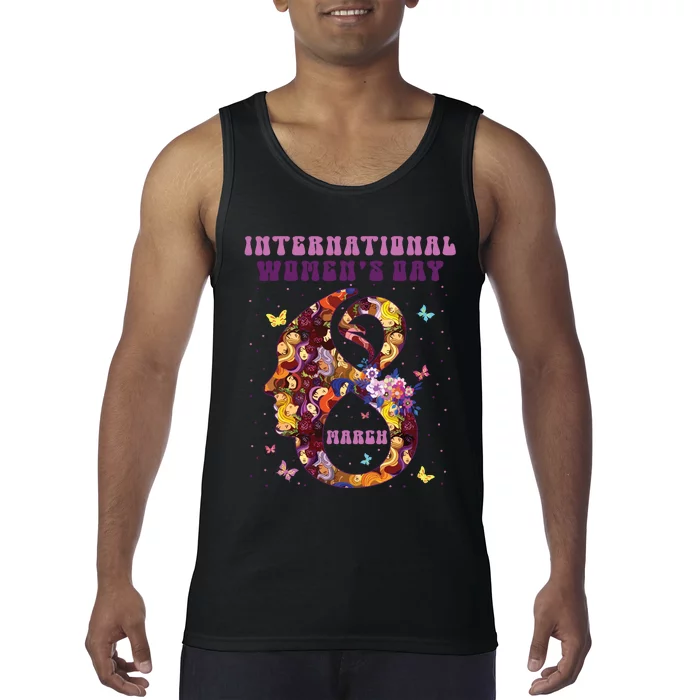 International Women Day 8 March 2024 Flowers Woman Girl Tank Top