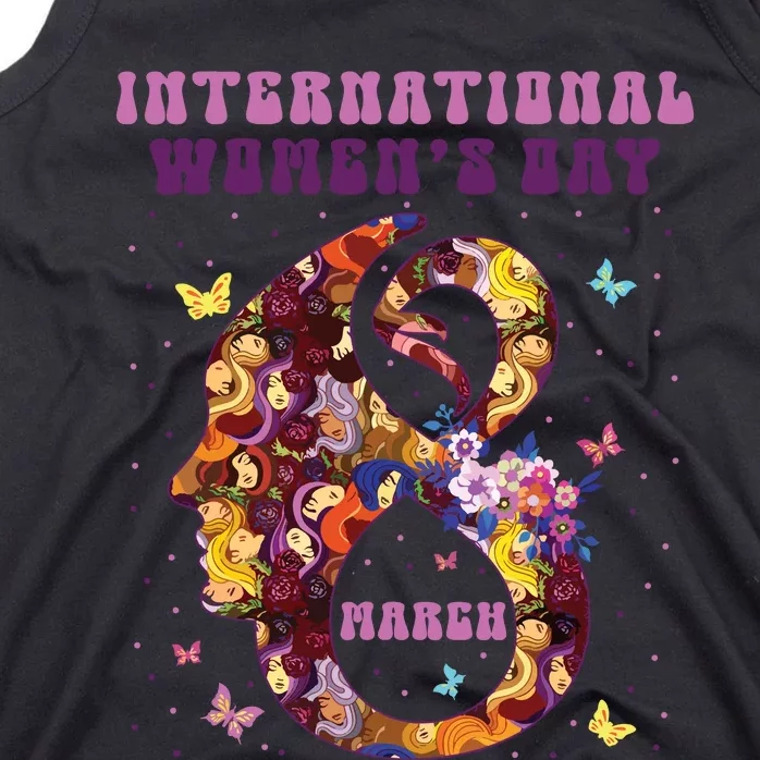 International Women Day 8 March 2024 Flowers Woman Girl Tank Top