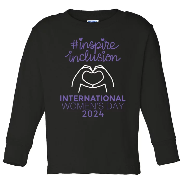 International Women Day 2024 8 March Iwd Inspire Inclusion Toddler Long Sleeve Shirt