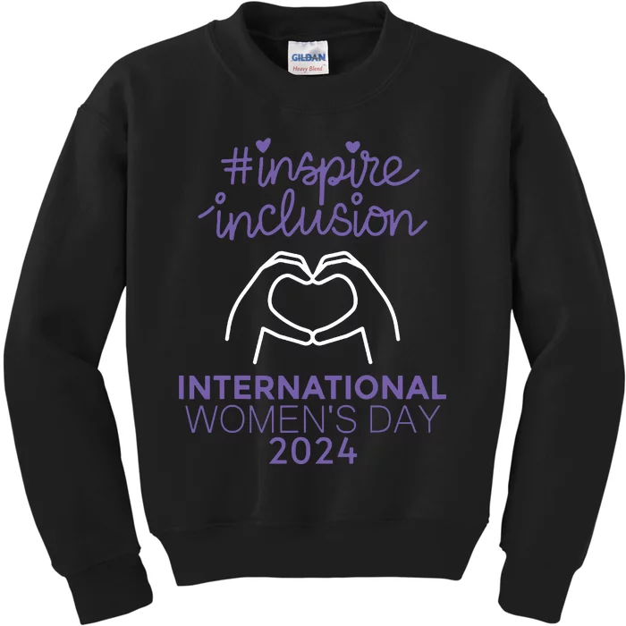 International Women Day 2024 8 March Iwd Inspire Inclusion Kids Sweatshirt