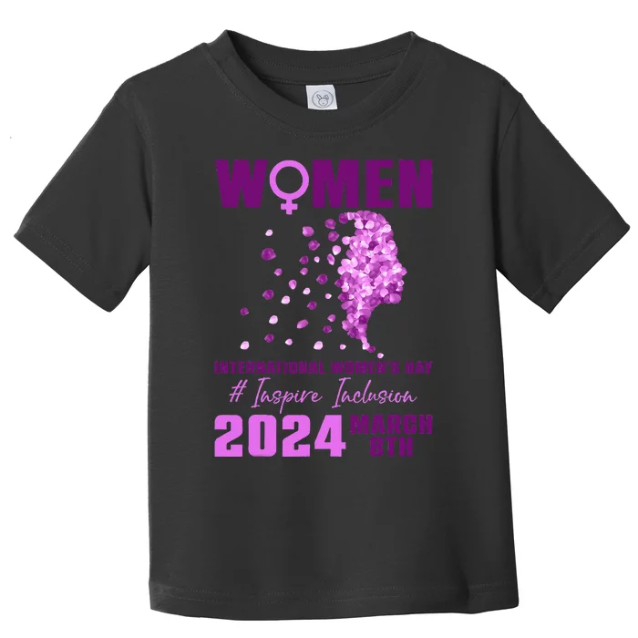 International Wo.'s Day 2024 Floral Silhouette Toddler T-Shirt