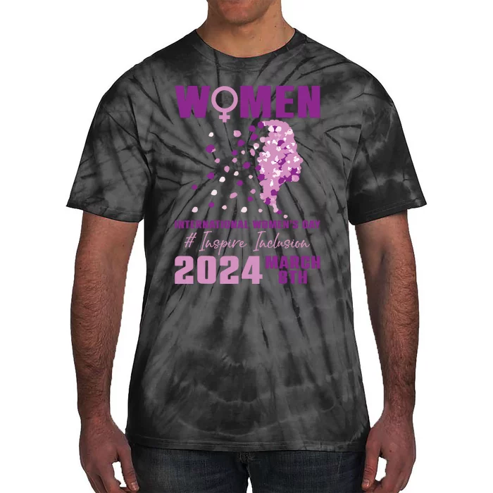 International Women Day 2024 Floral Woman Girl Silhouette Tie-Dye T-Shirt