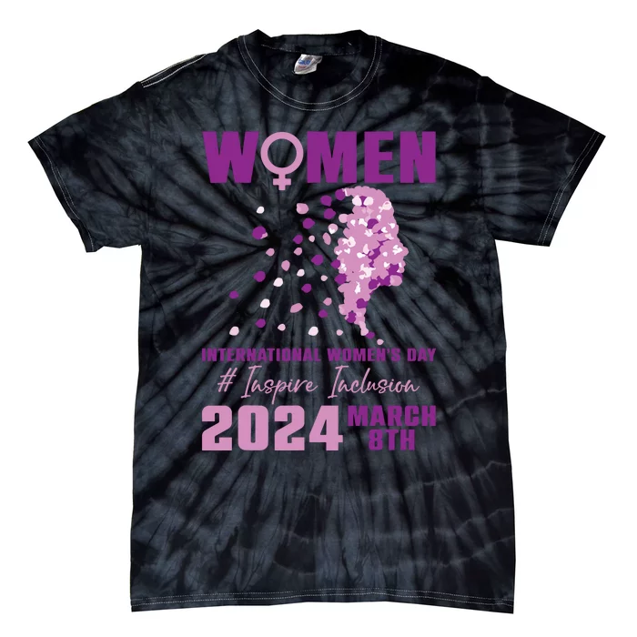 International Women Day 2024 Floral Woman Girl Silhouette Tie-Dye T-Shirt