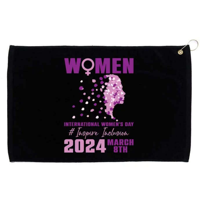 International Women Day 2024 Floral Woman Girl Silhouette Grommeted Golf Towel