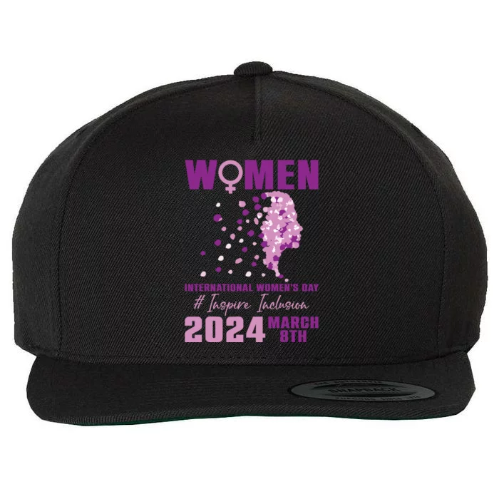 International Women Day 2024 Floral Woman Girl Silhouette Wool Snapback Cap