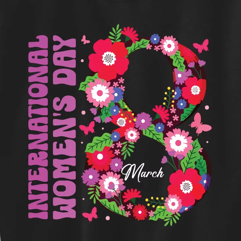 International Women Day 2024 Happy Women Day March 8 2024 Kids Sweatshirt