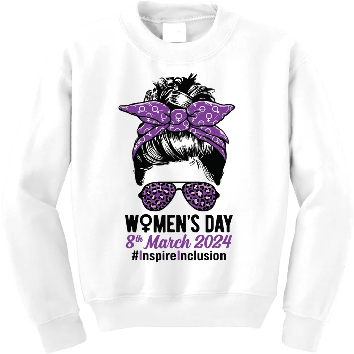 International Women Day 2024 Inspire Inclusion 8 March 24 Kids Sweatshirt