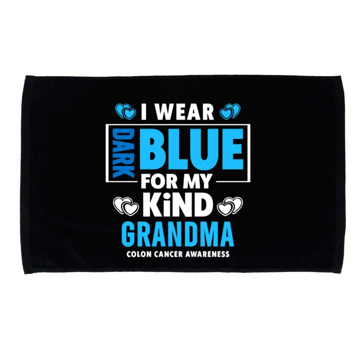 I Wear Dark Blue For My Grandma Funny Gift Colon Cancer Awareness Funny Gift Microfiber Hand Towel