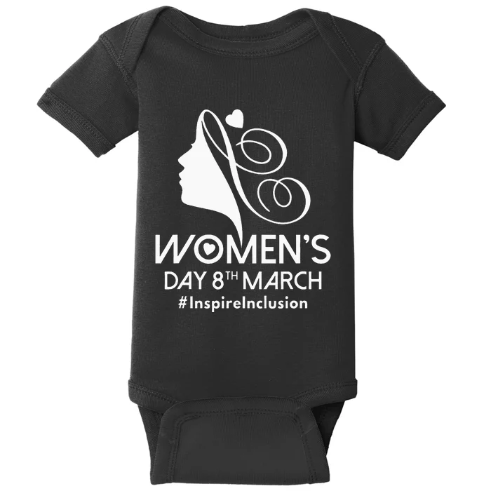 International Wom.en's Day 2024 8 March IWD Inspire Inclusion Baby Bodysuit