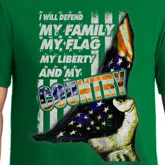 I Will Defend My Family My Flag Pajama Set