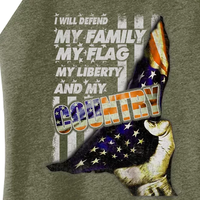 I Will Defend My Family My Flag Women’s Perfect Tri Rocker Tank