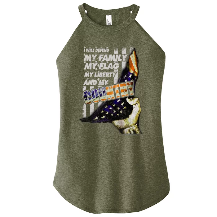 I Will Defend My Family My Flag Women’s Perfect Tri Rocker Tank