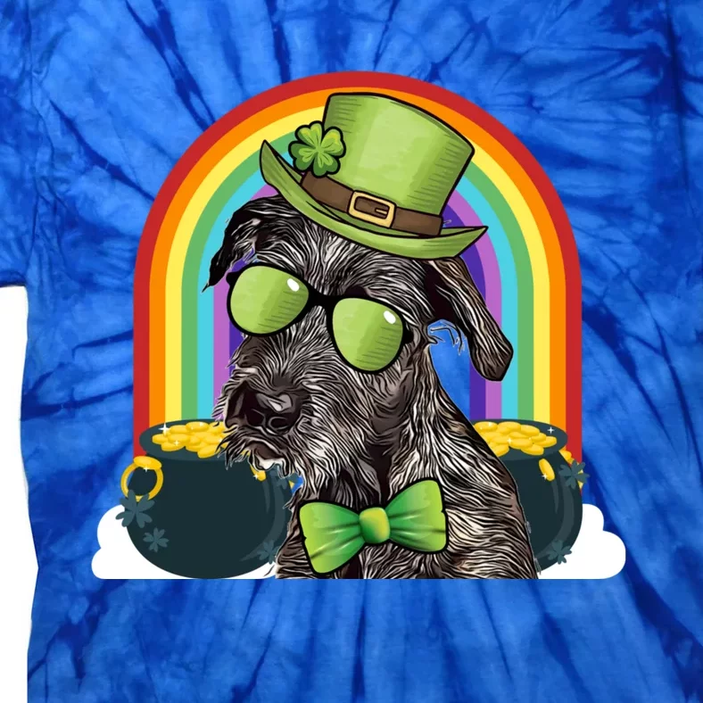 Irish Wolfhound Dog Leprechaun Funny St Patricks Day Meaningful Gift Tie-Dye T-Shirt