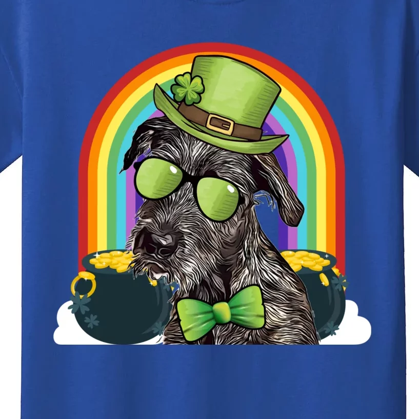 Irish Wolfhound Dog Leprechaun Funny St Patricks Day Meaningful Gift Kids T-Shirt