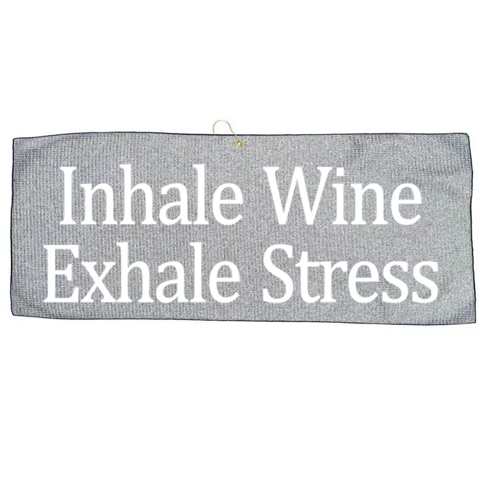 Inhale Wine Exhale Stress Gift Large Microfiber Waffle Golf Towel