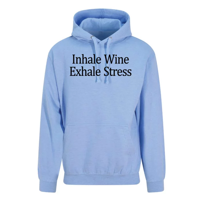 Inhale Wine Exhale Stress Gift Unisex Surf Hoodie