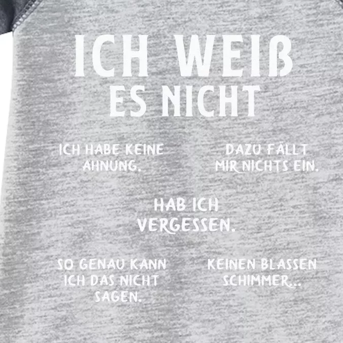 Ich Weiss Es Nicht Funny German Student German Speakers Infant Baby Jersey Bodysuit