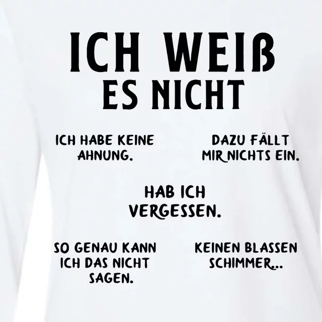 Ich Weiss Es Nicht Funny German Student German Speakers Womens Cotton Relaxed Long Sleeve T-Shirt