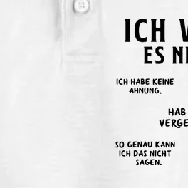 Ich Weiss Es Nicht Funny German Student German Speakers Dry Zone Grid Performance Polo