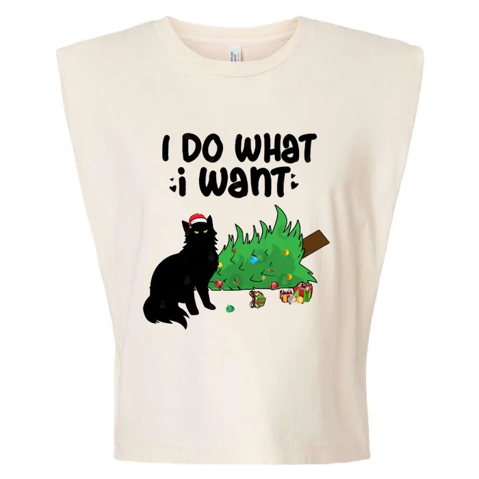 Ido Whatiwant Funny Cat Christmas Tree Gift Garment-Dyed Women's Muscle Tee