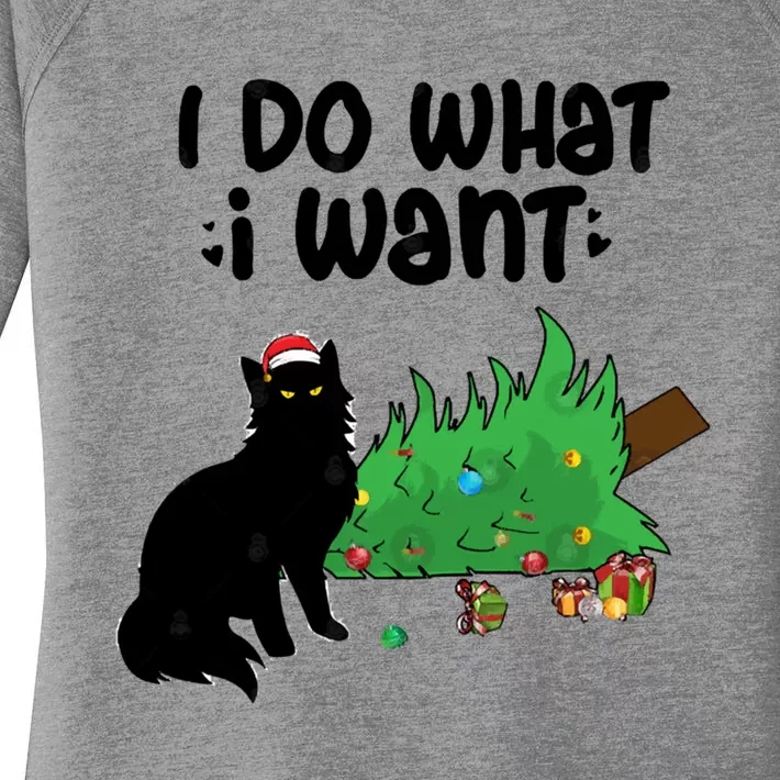 Ido Whatiwant Funny Cat Christmas Tree Gift Women's Perfect Tri Tunic Long Sleeve Shirt