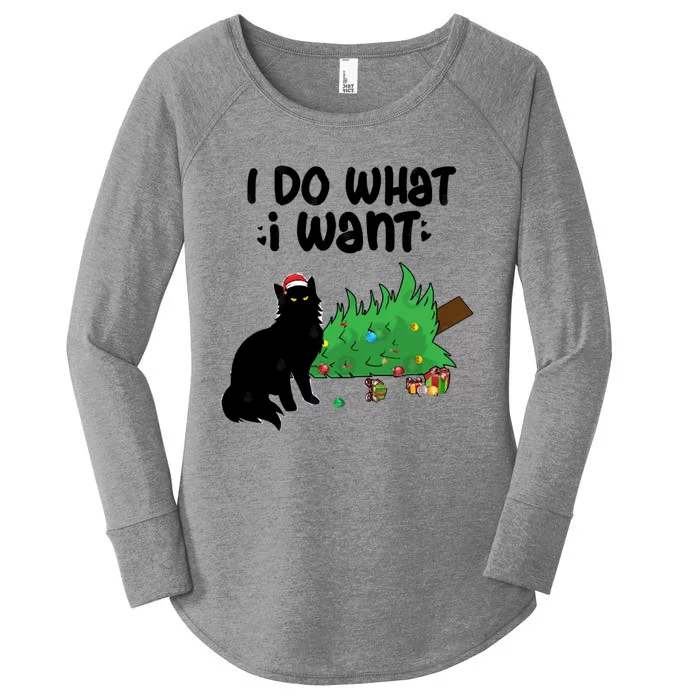 Ido Whatiwant Funny Cat Christmas Tree Gift Women's Perfect Tri Tunic Long Sleeve Shirt