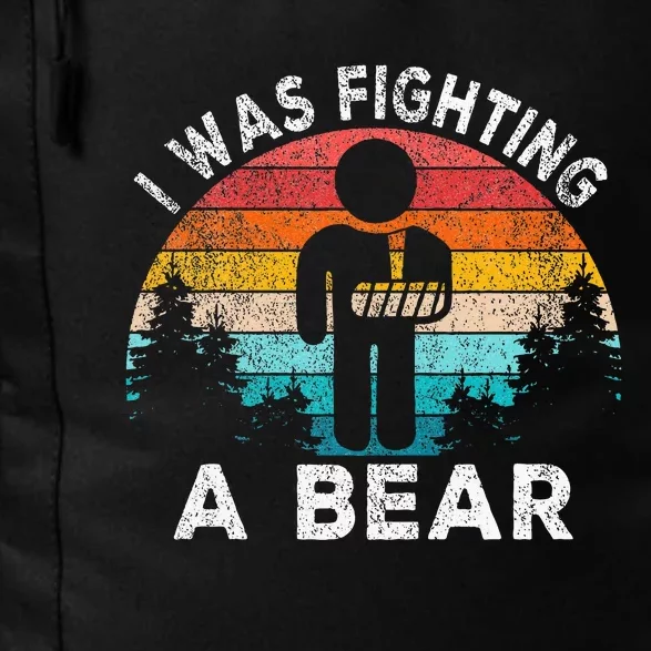 I Was Fighting A Bear Get Well Soon Broken Arm Surgery Retro Daily Commute Backpack